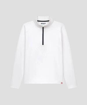 NEW BOAST men's peak quarter zip sweatshirt in white